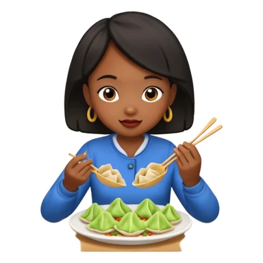 Black girl eating dumplings sticker
