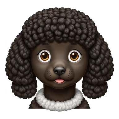 Black Poodle sitting sticker