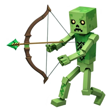 A Minecraft zombie fighting a Minecraft skeleton  sticker
