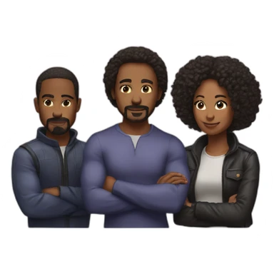 tag team of 3 people sticker