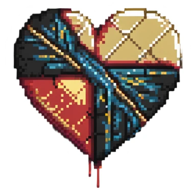 kintsugi heart pixel art sticker