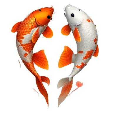 two koi making the shape of a heart sticker