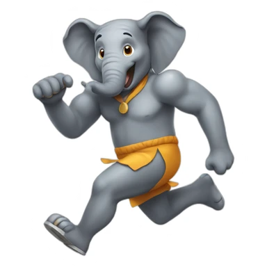 elephant guy running sticker