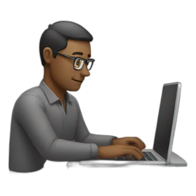  A MAN WORKING ON LAPTOP sticker