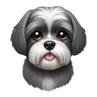 Small dark grey shih tzu  sticker