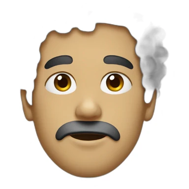 sick guy with black curly hair sticker