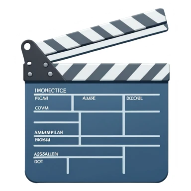 flat design movie slate with geometric shape and one diagonal line sticker