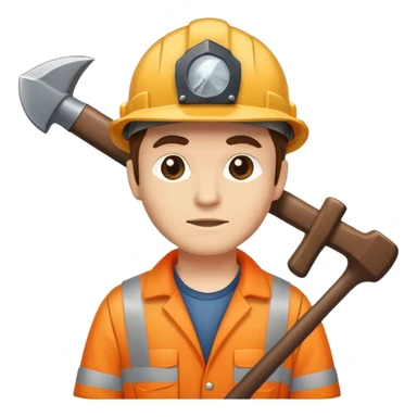 Miner with a pickaxe and hardhat  sticker