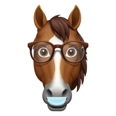 horse with glasses sticker