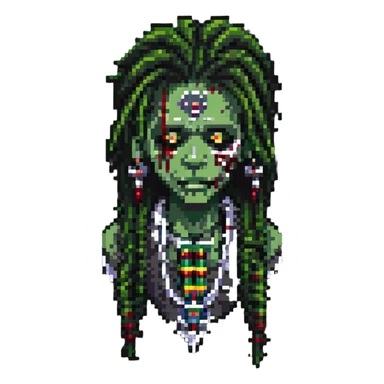 zombie with dreadlocks and a septum piercing sticker