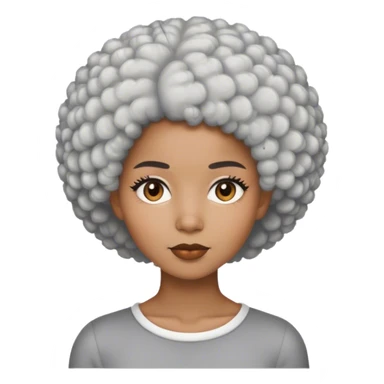 Young woman with short gray Afro sticker