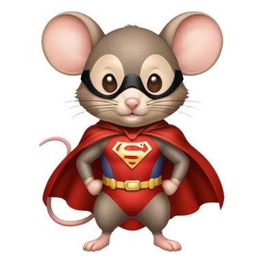 mouse wearing superhero costume sticker