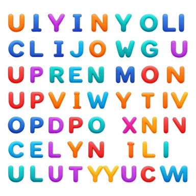colorful letters UYI in bold font sticker