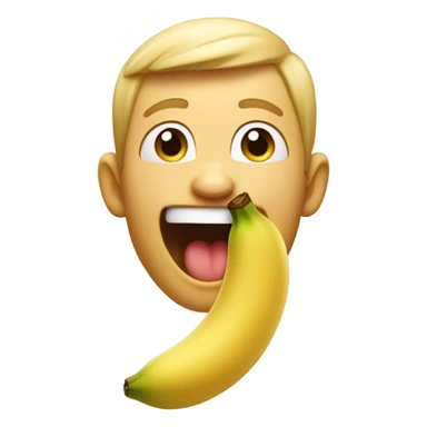 Regular apple Memoji teats bannana sticker