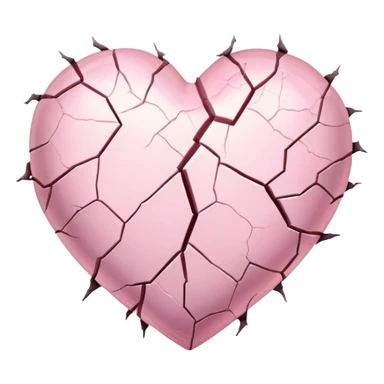 cracked pastel pink heart with light coming from inside sticker