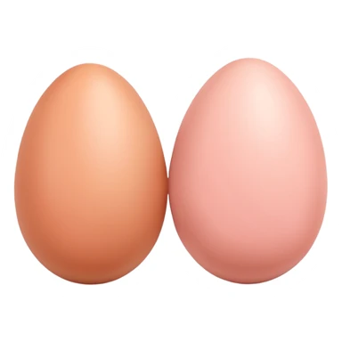 two skin tone peachy beige-pink egg shaped balls/spheres sticker