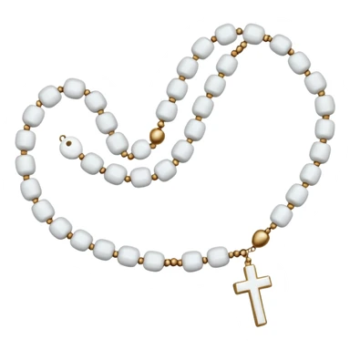 prayer bead white without logo sticker