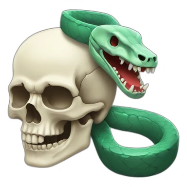 skull and snake sticker
