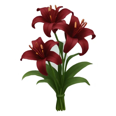 bouquet of dark red lilies  sticker