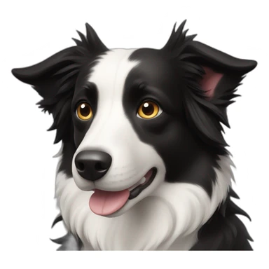 Border collie dog short hair black and white like a fruit bat sticker
