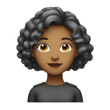 quero um emoji de uma mulher branca de cabelo cacheado curtinho preto sticker