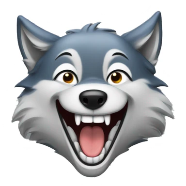 Wolf laughing out loud sticker
