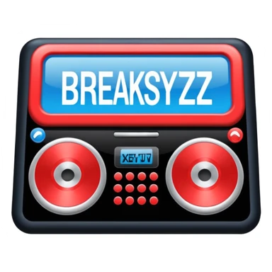 un gif texte qui défile  "BREAKSTYLEZ TV"  change de couleur sur fond noir sur le theme dj sticker