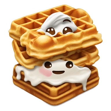 Ice cream on waffles sticker