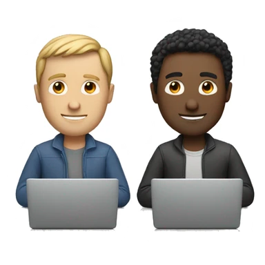 2 white guys with laptops sticker