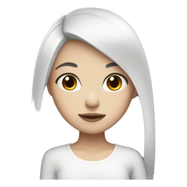 Girl with white skin and black hair sticker