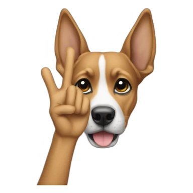 dog combined with rock hand sign sticker