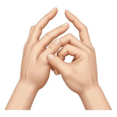 a pair of hands cracking their knuckles, by interlacing fingers, rotating the hands, and extending sticker