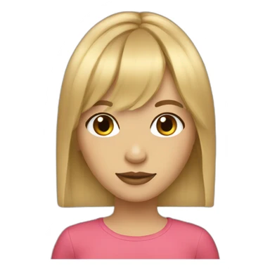 Brown long hair blonde girl with curtain bangs sticker