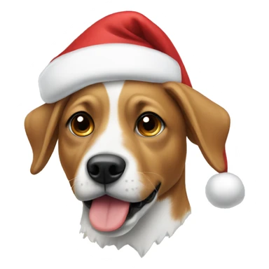 Dog having a Santa hat on  sticker