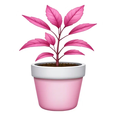 white pot plant small pink leaves sticker