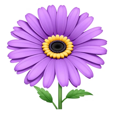 single Lavender Gerbera Daisy, straight stem sticker