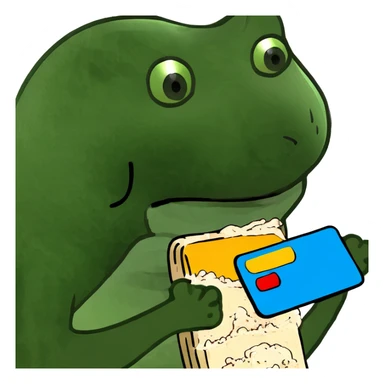 Happy Cat holding credit card and flour  sticker