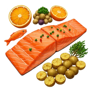 salmon veggies potatoes  sticker