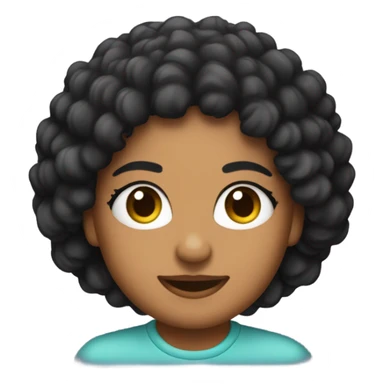Morenita, afro rizado, nariz gordita, ojos negros  sticker