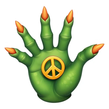 dinosaur claws, peace symbol sticker