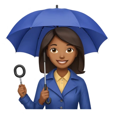 blac woman holding umbrella sticker