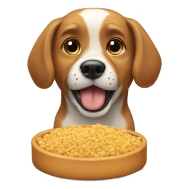 Dog eating food sticker