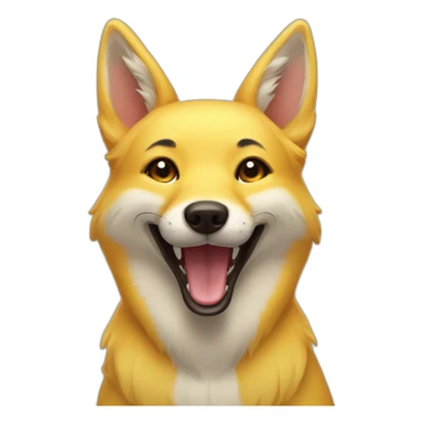yellow fox dog hybrid smiling sticker