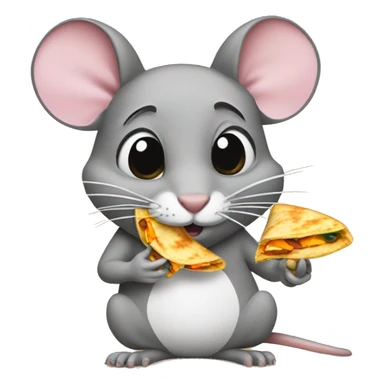 rat eating quesadillas sticker