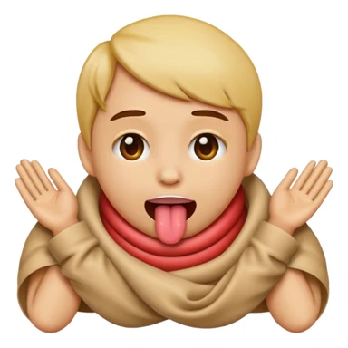 emoji with tounge out and hands wrapped around neck chocking  sticker
