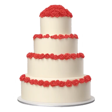 Wedding cake with red flowers sticker