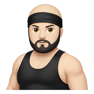 White skin fat guy with black durag and black beard in wrestling singlet sticker