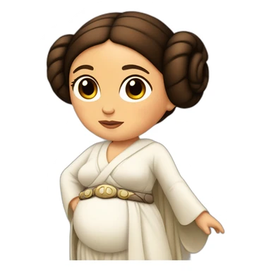 Pregnant princess Leia sticker