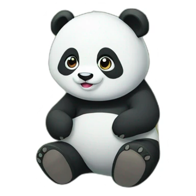an anime panda in the forest sticker