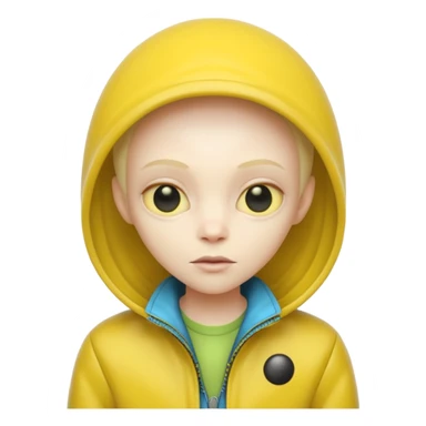 Alien with yellow jacket, Half body. sticker